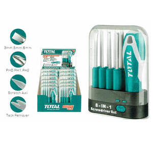 Total 9 Pcs interchangeable screwdriver set THT250906 - Drill Pak