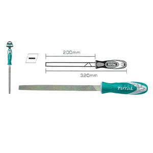 Total Flat steel file 200mm THT91186 - Drill Pak