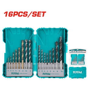 Total 16 Pcs metal, concrete and wood drill bits set TACSDL11601 - Drill Pak