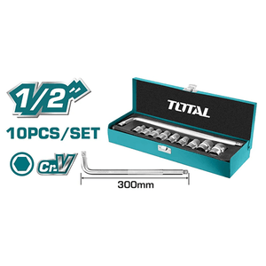 Total 10Pcs 1/2" Socket Set THTL121101 - Drill Pak