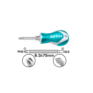 Total 2 IN 1 Screwdriver set 75mm THT250216 - Drill Pak