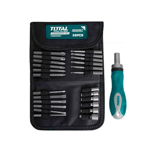 Total 26 Pcs ratchet screwdriver set TACSD30266 - Drill Pak