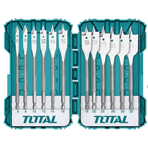 Total 12 Pcs flat wood drill bits set TACSDL1206 - Drill Pak