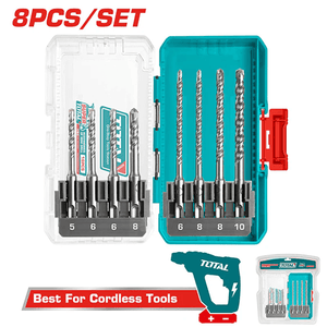 Total 8 Pcs SDS plus hammer drill bits set TACSDL11806 - Drill Pak