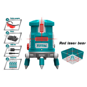 Total Self-Leveling Line Laser(Red laser beams) TLL306505 - Drill Pak