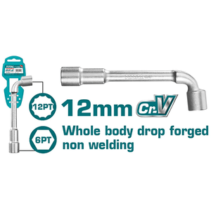 Total L-angled socket wrench 12mm THWL1206 - Drill Pak