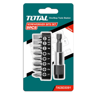 Total 9 pcs Screwdriver Bits Set TACSD3091 - Drill Pak