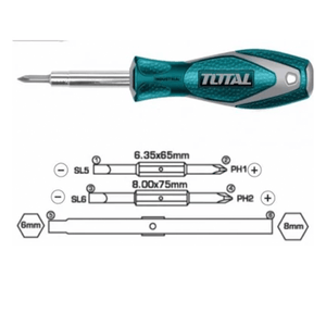 Total 6 IN 1 Screwdriver set THT2506076 - Drill Pak